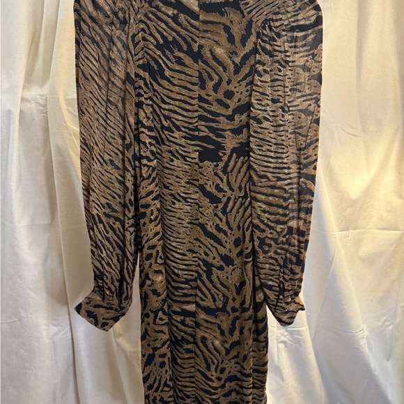 GANNI Animal Print Mini Georgette Dress NWT SZ XS  32 - Picture 7 of 11
